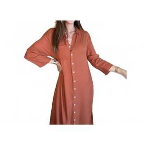 NEW ZINZANE maxi shirt dress in caramel